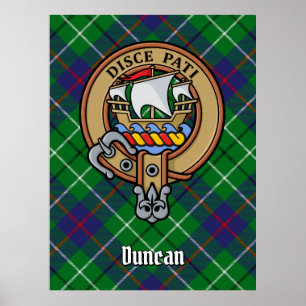 Poster Brasão do Clã Duncan sobre Tartan