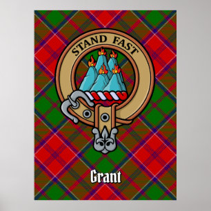 Poster Brasão do Clã Grant sobre Tartan