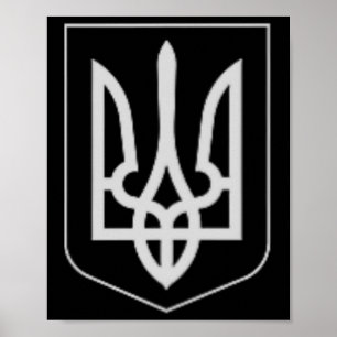 Poster Brasão Militar da Ucrânia Zolensky Tridente Emb