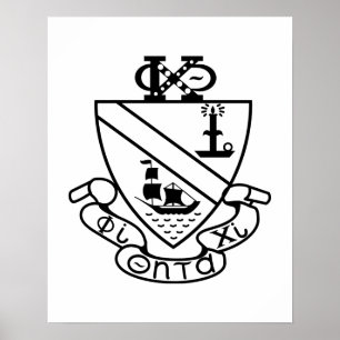 Poster Brasão Phi Chi Theta P&B