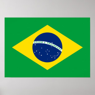 Pôster Brasil - Bandeira Nacional Brasileira
