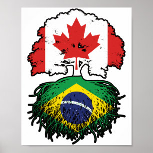 Poster Brasil: Canadá, Canadá, Bandeira das Raízes das Ár