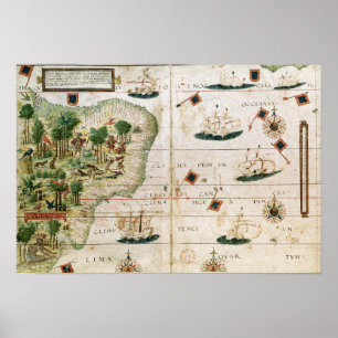 Pôster Brasil de "do atlas Miller" por Pedro Reinel