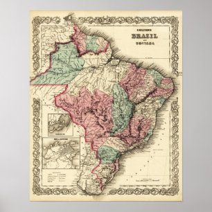 Poster Brasil e GuayanaPanoramic MapBrazil
