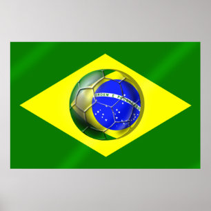 Poster Brasil Futebol Bandeira bandeira do Brasil