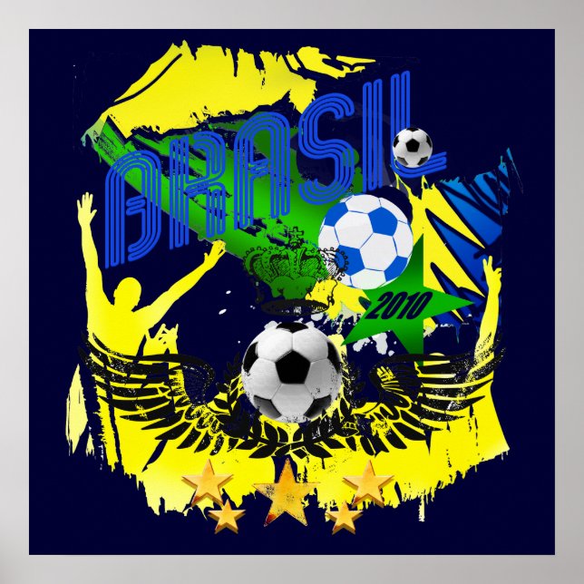 Pôster Brasil Grunge 2010 amava presentes de futebol (Frente)