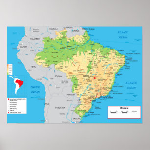 Poster "Brasil: MAPA Físico ...