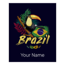Brasil Vintage Toucan Bandeira Samba Souvenir