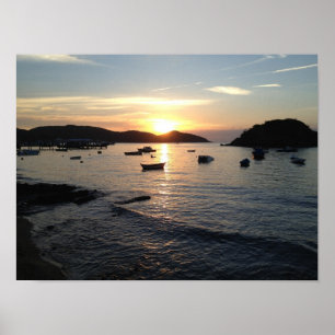Poster brasileiro do por do sol da praia