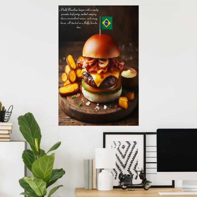 Poster Brasília Bites: Picanha Perfeição 24x36 (Escritório em casa)
