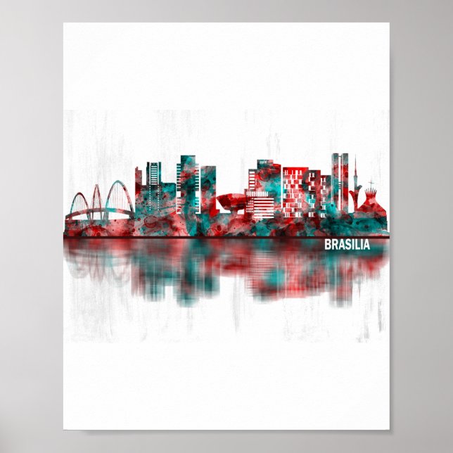 Poster Brasília Brasil Skyline (Frente)