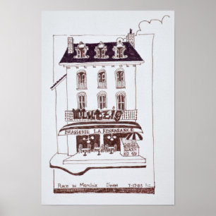 Poster Brasserie La Renaissance Place du Marche, Dinan