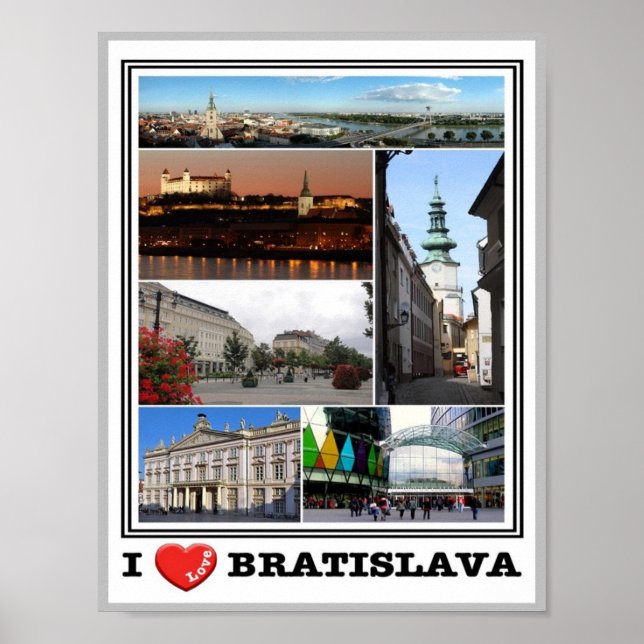 Poster Bratislava - Eu Amo - Eslováquia - (Frente)