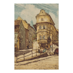 Pôster Bratislava por Richard Lux Século Gravura Colorida