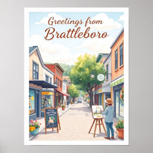 Poster Brattleboro, Vermont – Antiguidade sofisticada no