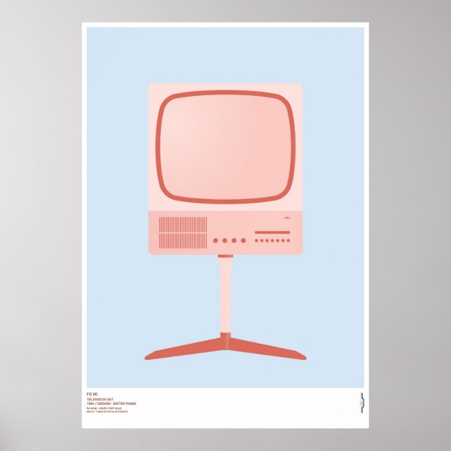Poster Braun FS 80 Televisão - Dieter Rams (Frente)