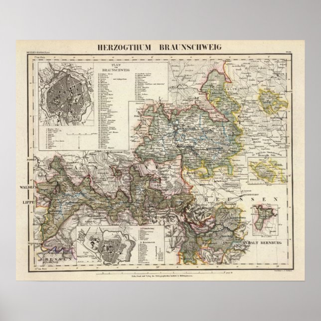 Pôster Braunschweig e Wolfenbutte Alemanha (Frente)