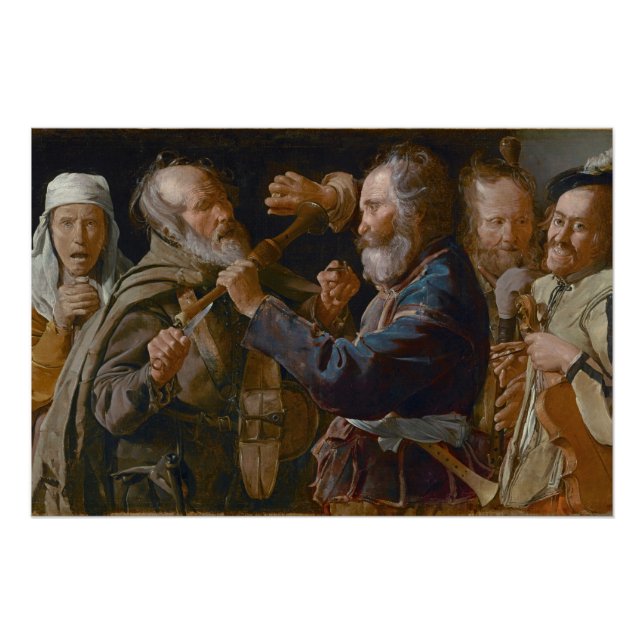 Pôster Brawl dos mendigos, c.1625-30 (óleo na canvas) (Frente)