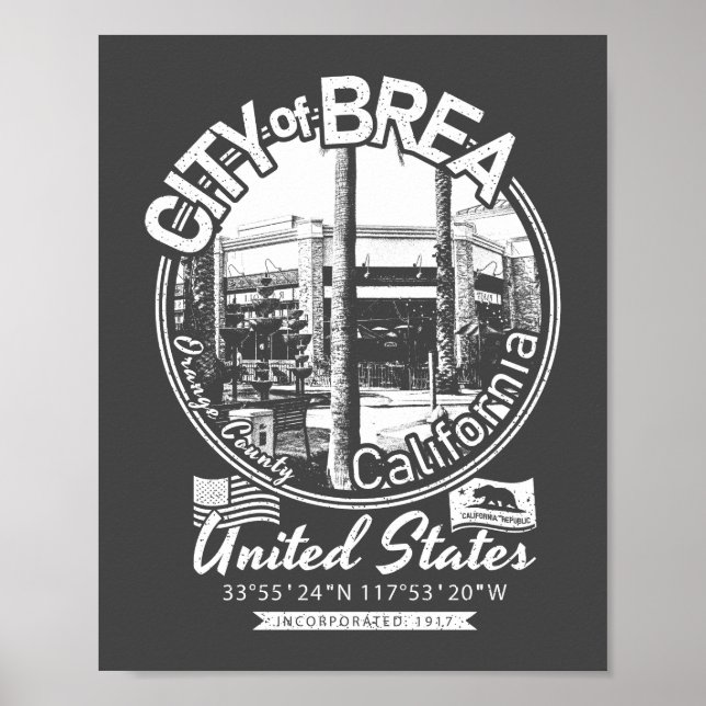 POSTER BREA CALIFÓRNIA - CIDADE DE BREA CA (Frente)