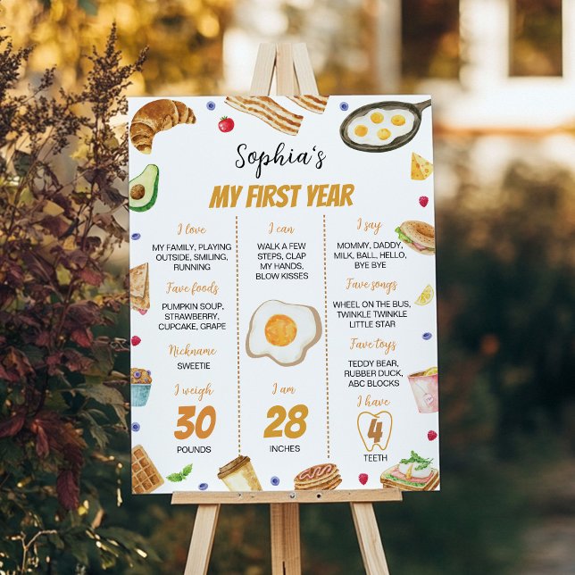 Poster Breakfast Brunch - Sinal de Marco de Primeiro Ano (Criador carregado)