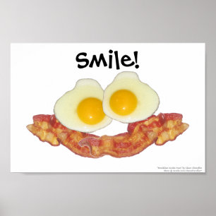 Pôster Breakfast Smilie Face por Clara Chandler