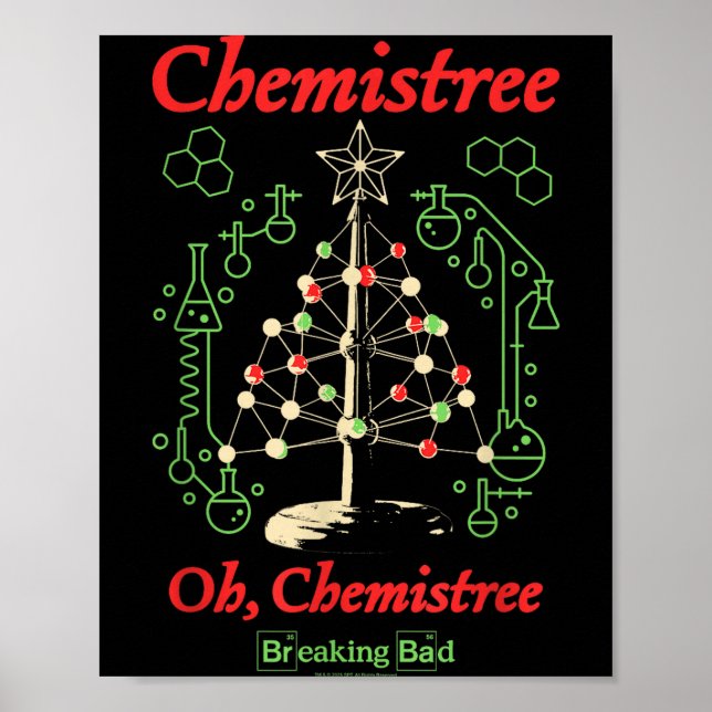 Poster Breaking Bad Oh Chemistree Ciência de Natal Engraç (Frente)