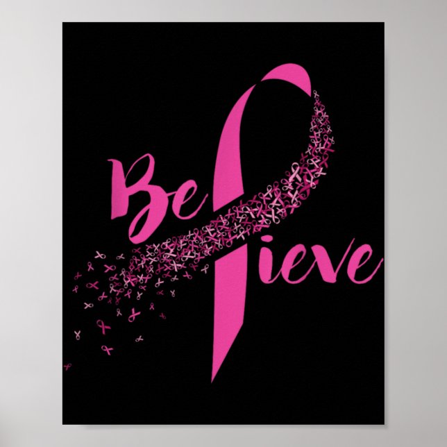 Poster Breast Cancer Awareness Insrational Believe  (Frente)