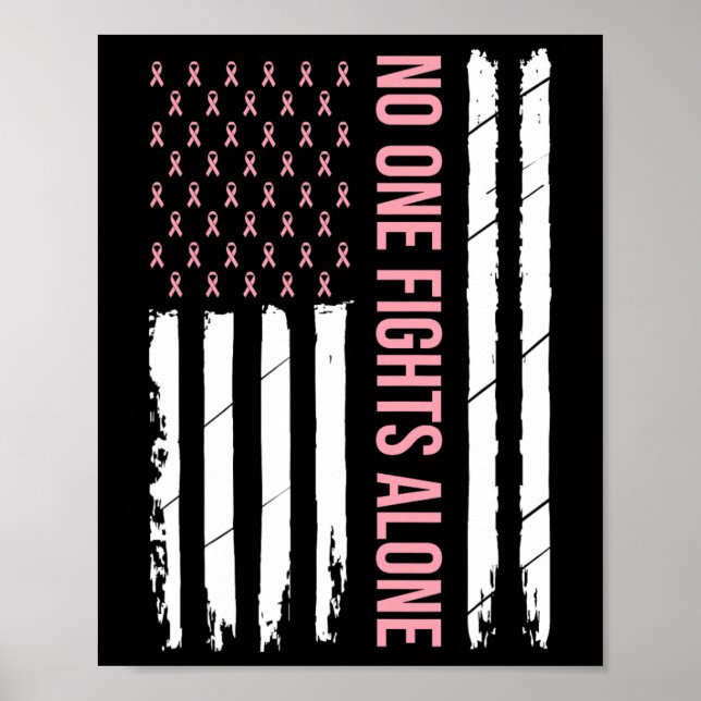Poster Breast Cancer Awareness Pink Ribbon Usa American F (Frente)