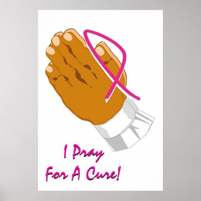 Poster Breast Cancer Awareness Praying Hands (Frente)