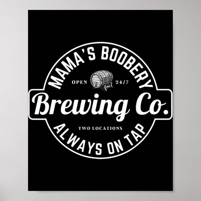 Poster Breastfeeding Brewery Mamas Ery New Mom Brewing  (Frente)