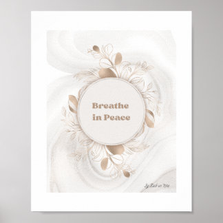 Poster Breathe In Peace – Minimal Words Art