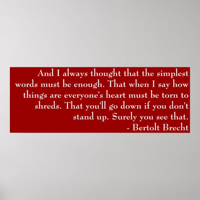 Poster Brecht Poem (Frente)