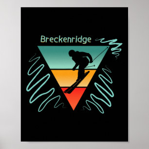 Poster Breckenridge Colorado Estilo Anos 90 Esqui Vintage