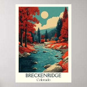 Poster Breckenridge Colorado Vintage Mountain Viagem Art
