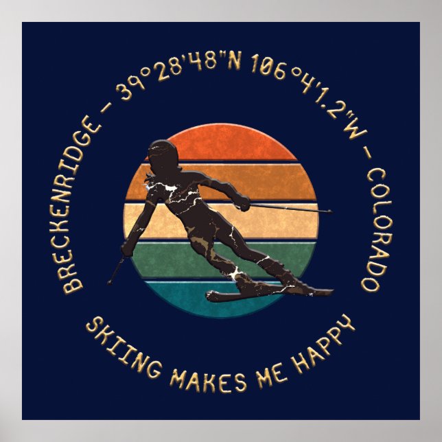 Poster Breckenridge, Colorado - Woman Skier, Texto de Our (Frente)