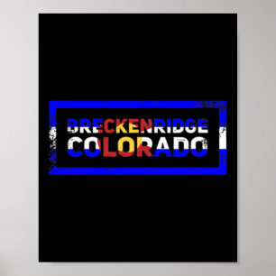 Poster Breckenridge Estado do Colorado Flag Retro Mountai