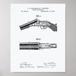 Poster Breech Loading Gun 1883 Patent Art - White Paper