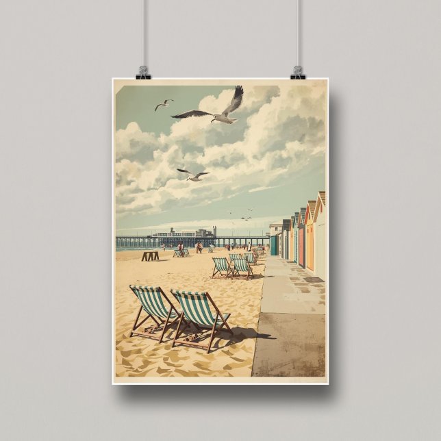 Poster Breezy Days in Brighton – British Seaside Coastal  (Criador carregado)