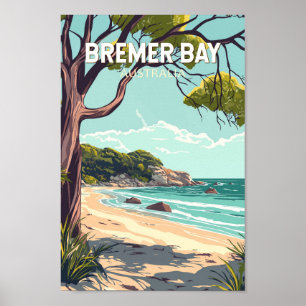 Poster Bremer Bay Austrália Viagem Arte Vintage