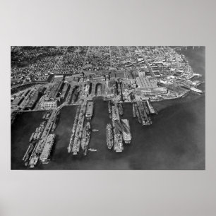Pôster Bremerton, opinião aérea de WA de docas do marin