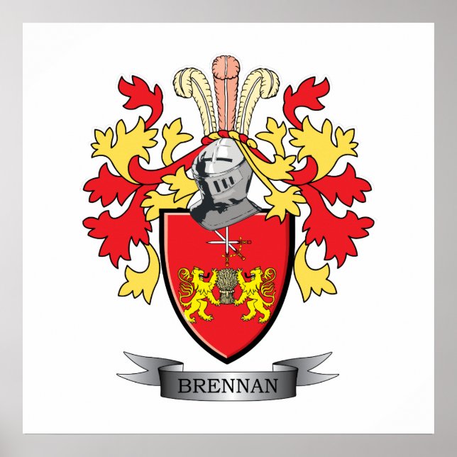 Poster Brennan Family Crest Casaco de Arms (Frente)