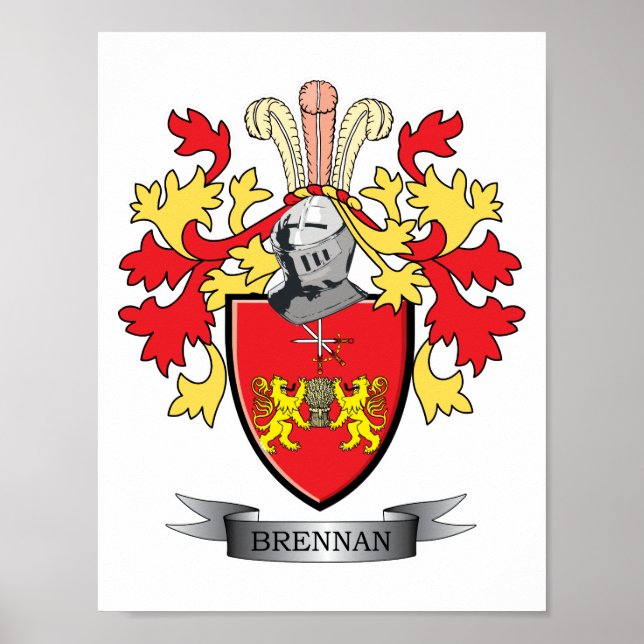 Poster Brennan Family Crest Casaco de Arms (Frente)