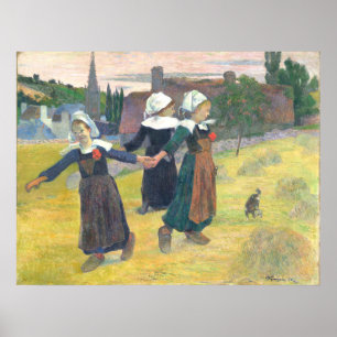 Poster Breton Girls Dancing - Paul Gauguin Fine Art