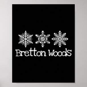 Poster Bretton Woods Ski Skier Skiing Snowflakes Snowboar