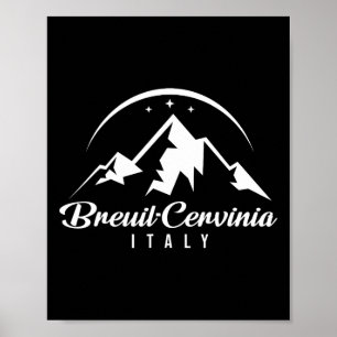 Poster Breuil-cervinia Itália Ski Resort Skiing Snowboard