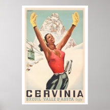 Breuil-Cervinia Vale de Aosta Itália Esqui Antigo