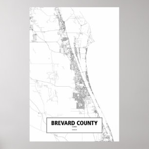 Poster Brevard County, Florida (preto no branco)