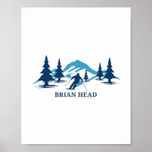 Poster Brian Head Utah Ski Resort Skiier _1