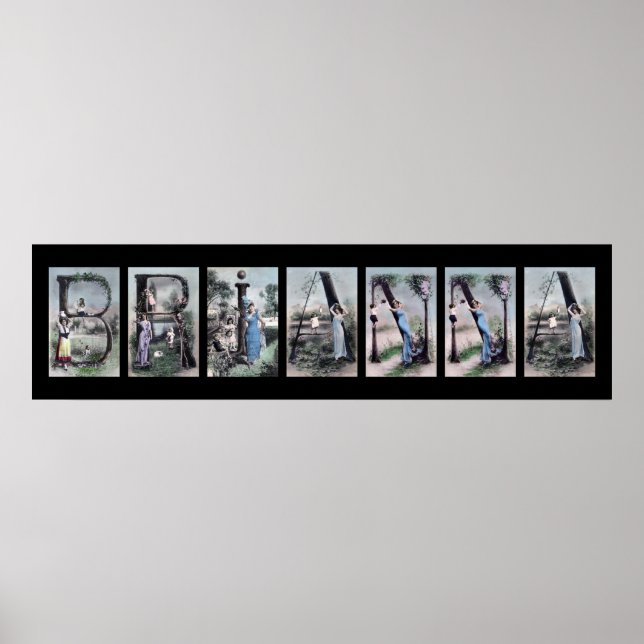 Poster BRIANNA - Alphabet - Letra name Art (Frente)