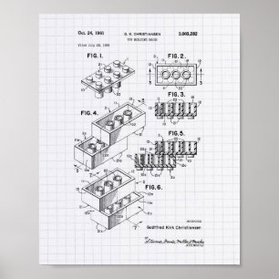Poster Brick 1961 Patent Art - Lined Peper